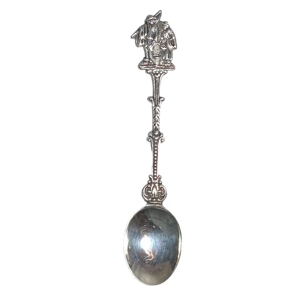 Water Bearers Man Woman Souvenir Spoon Silver Tone 4 3/4